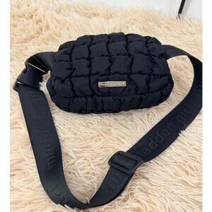 Madden Girl Black Quilted Puffer Belt Bag Crossbody Adjustable Strap